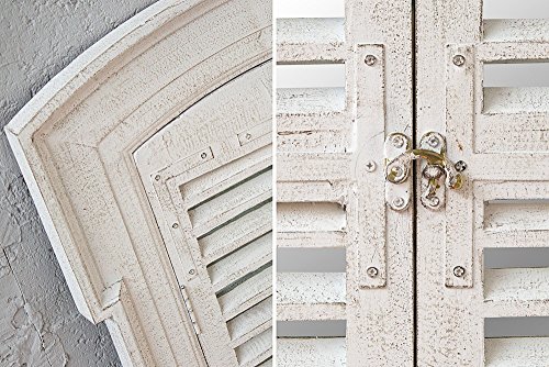 Romantischer Spiegel VIEW weiß 120 cm mit Fensterläden im Shabby Look Wandspiegel Standspiegel Landhaus-Stil - 5