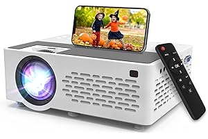 PUXINAT Mini Beamer Full HD 1080P Unterstützung, Verbesserter 8500 L LED Tragbarer Outdoor Video Beamer, Multimedia Heimkino Filmprojektor, Kompatibel mit Smartphone/Laptop/TV Stick/Xbox/PS4