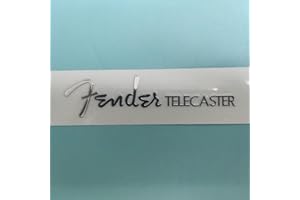 CJGHJNFF Fits For Fender Tele Guitar Head Logo - Metal Label DIY Electric Guitar Logo Stickers - Tearable Film (Silver)