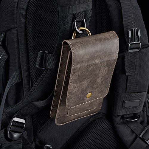 Vandot cassa del sacchetto della clip verticale Telefono custodia,Custodia a sacchetto per smartphone universale portafoglio verticale con attacco cintura moschettone,Full body Cover Skin Shell Per Iphone X/8/8plus/7/7plus/6/6s/6 plus/6s plus/5/5s/5C/5G/SE/Huawei mate 10/P9 lite/p8 lite/p10 lite/P8/P9/P10,Samsung Galaxy S9/S9 Plus/S8 Plus /S8/ /A3/A5/A7/J3/J5/J7 2017/Sony Xperia XZ/XA, HTC 10, LG K10 /K8 2017,porta carte di credito con Clip per cintura e supporto verticale,Grigio