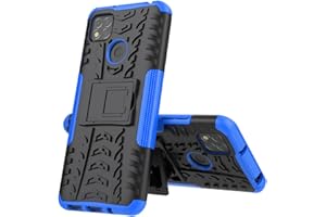 SEAHAI Funda para Xiaomi Redmi 10A / Redmi 9C NFC Estuche, Carcasa de Antigolpes [Rugged Armour] Soporte Plegable Oculto + TPU Bumper Rubber Caso - Azul