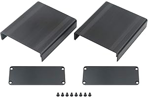 Unxuey Black Surface Aluminum Enclosure Box PCB Instrument DIY Electronic Project Box Aluminum Box Cooling Case for Holding Circuit Board 100 x 88 x 38mm