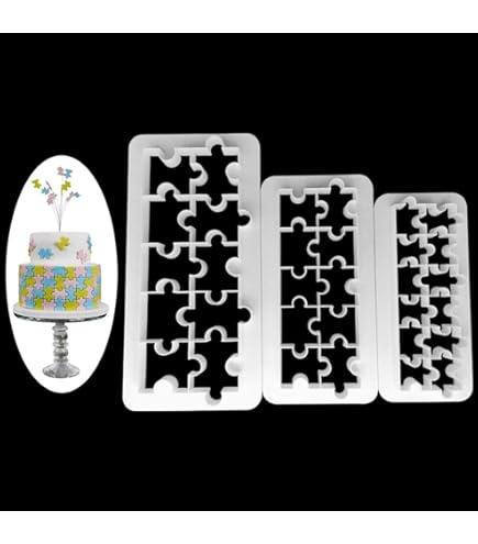 4 Stampini Biscotti Acciaio Inox – Forma Puzzle Per Torte, Fondente E Pasticceria - 6
