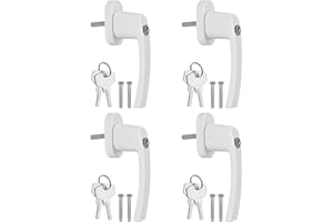 CAMWAY 4 Pcs Poignée de Fenêtre et Porte Verrouillable pour Sécurité Enfant Poignée de Fenêtre Verrouillable Poignées de Sécurité en Longueur de la Tige 35 mm en Aluminium