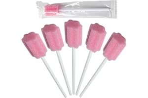 RHBHY Tamponi Dentali Monouso Tamponi Orali Bastoncini per la Pulizia del cavo Orale 80pz Spugnette per la Pulizia Della Bocca Steriliper per la Pulizia Della Bocca e dei Denti Pacchetto Individuale (Rosa)