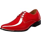 Men's Leather Shoes Patent Shoes Derby Lace-Up Shoes Oxford Wedding Shoes 38-48 Hochzeit Schuhe Schwarz Rot Wei  38-48