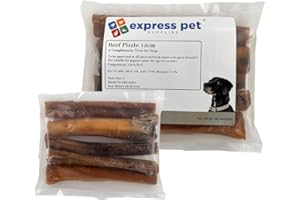 Express Pet Supplies 5 x 15cm (6-7") Inch Premium Extra Thick Bulls Pizzles Bully Dental Sticks Dog Treat Chews - 150g