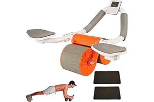 DRZHEAM DRZHAM Automatic Rebound Ab Abdominal Exercise Roller Wheel, Ab Roller Wheel with Elbow Support and Knee Mat, Abdominal Trainer, Core Training Equipment, for Fitness Strength Training Home Workout