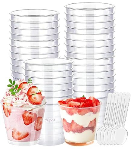 ASelected 100 Verrines à Dessert Avec Couvercle 160 Ml + Cuillères - Idéales Pour Tiramisu, Mousse, Apéritifs & Fêtes