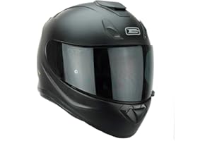 G-Mac Roar Evo Blackout Full Face Fibreglass Motorcycle Helmet + FREE Dark Visor
