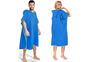 DIELOVEHUA Poncho Surf per Uomini & Donne, Accappatoio Poncho con Cappuccio, Poncho Surf Microfibra, Poncho da Bagno, Poncho Asciugama, Asciugatura Rapida, per Surf, Nuoto, Campeggio