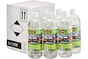 YOKIFIRE Bioetanolo, Set 6 Bottiglie da 1 Litro, Combustibile per Biocaminetti e Biostufe, Tripla Raffinazione