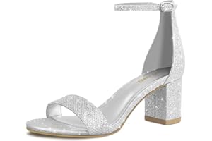 PIZZ ANNU Sandali Donna con Tacco a Blocco Sandalo Estive con Cinturino Caviglia Sandals Largo Aperta Scarpe per Feste Matrimoni Casual EU 36-42