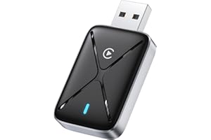 AIZEO CarPlay Wireless Adapter, Mini Wireless CarPlay Adapter Konvertieren Sie Wired Carplay in Wireless, Schnelle Verbindung & Keine Verzögerung, mit USB & Type-C (Schwarz)