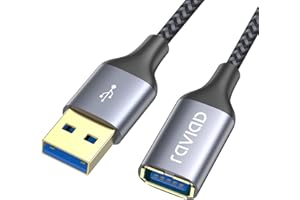 RAVIAD Cavo prolunga USB 3.0 A 2M, maschio e femmina 5Gbps Nylon per Chiavetta USB, Hub USB, Lettore di schede, Tastiera, Stampante, Scanner, Fotocamera