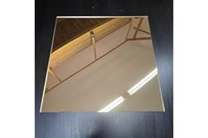AtHaus Specchio acrilico da 3 mm, specchio infrangibile, in plastica, dimensioni e tagli a scelta, colore: oro, dimensioni: 50 x 50 cm