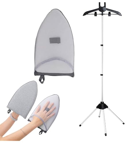Porte-vêtements Pliable Pour Défroisseur Vapeur - Hauteur Réglable Jusqu'à 155 Cm, Rotation 360°, Aluminium