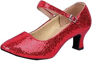 CELUCKE SANDALETTE Damen Pumps Standard Latein Tanzschuhe Brautschuhe Elegante Schuhe Basic Absatzschuhe Frühling Mittelhohe Weicher Boden Atmungsaktiv Schlüpfen 3 Farben