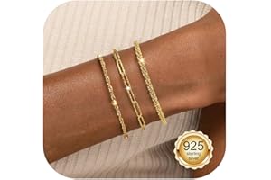 Milacolato Bransoletki ze srebra wysokiej próby dla kobiet, srebrne/16-karatowe złoto, bransoletka z zapięciem na klips, regulowana, z możliwością układania w stos, dla kobiet i dziewcząt