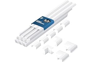 shinfly 2,4 m Kanał Kablowy, Kanał na Przewody Elektryczne, Osłona Kabli, Biały Kanał do Ukrywania Kabli, Samoprzylepny Kanał na Ścianę, TV - Biały 15mm x 9mm