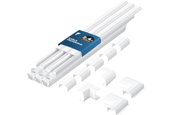 shinfly 2,4 m Kabelkanal Vit, Kabelkanal Vit Självhäftande - 15mm x 9mm