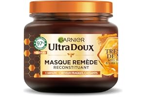 Garnier Ultra Doux - Masque Remède Reconstituant - Enrichi en Gelée Royale, Miel & Propolis - Pour Cheveux Fragiles & Cassants - Sans Parabène - Trésors de Miel - 340 ml