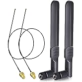 Bingfu WLAN Antenna 2.4GHz 5GHz 5.8GHz 8dBi RP-SMA Male Antenna & 25 cm U.FL IPX IPEX MHF4 to RP-SMA Female Extension Cable 2