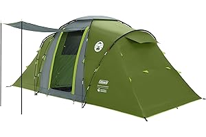 Coleman Spruce Falls 4 Tent | 4 Man Vis-a-Vis Family Tent with 2 opposite XXL size Bedrooms and Living area | 4 Person Camping Tent | 3000mm Waterproof | Sewn-in Groundsheet