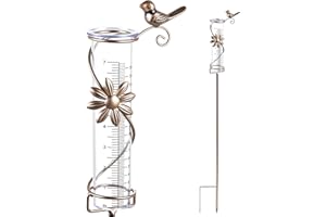 Gulfmew Pluviómetro para Jardín Pluviómetro para Decoración de Jardín Resistente a Las Heladas Regalo para los Amantes de la Jardinería. para Patio, Terraza, Césped, Paisajismo