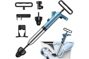Rörrensare, tryckluft med 304 rostfritt stål, tryckrengörare, avloppsrenare, pump med luftkompression och tryckindikator, toa
