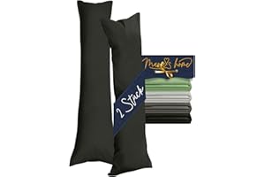 ‎MARIE´S HOME Marie´s Home 2 Stück Bezug 40 x 200 cm für Seitenschläfer- & Schwangerschaftskissen 1613.2353, schwarz