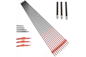 ACCMOS Tiro al Arco Eje de Flecha de Carbono Puro 31 Pulgadas Spine 400-1000 ID 4,2 mm para Arco Compuesto Arcos Recurvos Tiro de Caza -Naranja