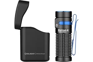 OLIGHT Baton4 kit Linterna LED Recargable Alta Potencia de 1300 Lúmenes 170 Metros Impermeable con Type-C Compatible con Baton 4/3 S1R II y Perun 2 Mini(Negro)
