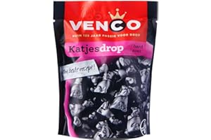 Venco Katjes Hart Süße Lakritz 225g IOriginal Katzen-Lakritz mit intensivem Lakritzgeschmack aus den Niederlanden I Holländische Lakritze I Dropmix aus Holland