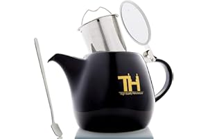 Thiru theiere avec infuseur - 1200 ml - Théière en porcelaine de qualité supérieure fabriquée à la main - Modèle 2022 avec nouveau couvercle et filtre en acier inoxydable
