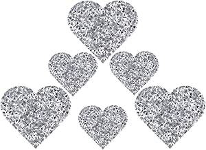 10 toppe termoadesive a forma di cuore, ricamate, da cucire