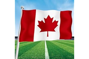 HOLLYLIFE Drapeau Canada 150 x 90 cm avec 2 œillets Métalliques Grand Drapeau National Canada Flag Fanion Tissue lumineux Et Vif Parfait Pour Les Festivals, Manif, Decoration Extérieur du Jardin