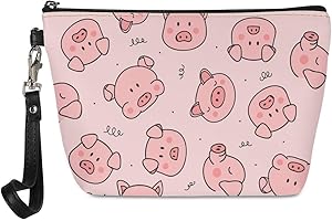 Chaqlin Bolsas de cosméticos Capacidad de viaje Estuche de almacenamiento de maquillaje portátil para mujer Dachshund Patrón Multifuncional