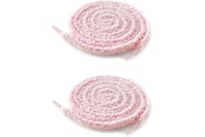 UamGlsob Flat Fuzzy Shoe Laces for Sneaker, 5/16"(8mm) Fashion Wide Thick Fluffy Shoealace for Converse Casual Shoes High Top