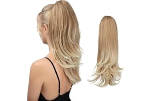 HSAJS Coleta Postiza Pelo Liso con Pinza Natural Largo Ponytail Extensiones de Cabello Larga Extension Rizada Ponytail Sintéticas Clip Postizos de Pelo para Mujeres Chica
