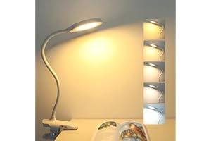 Akynite 36 LED Lampe de Lecture Rechargeable avec Pince, 5 Couleur et 5 Intensité, Lumière de Lit, Lampe Pince Tactile & Dimmable pour Enfants, Blanche