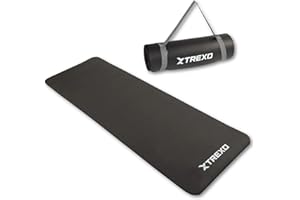TREXO Tappetino Fitness NBR 183 x 61 cm Materiale di resistenza e flessibilità 15 mm Spesso Materassino per allenamento con Struttura Antiscivolo Tappetino per yoga e pilates in 4 Colori