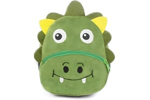 KOMUNJ Plecak dla małych dzieci, torba szkolna dla chłopców i dziewczynek, pluszowa torba z kreskówki, mini plecak dla dzieci w wieku 1-5 lat, dinozaur, wielokolorowa, jeden rozmiar