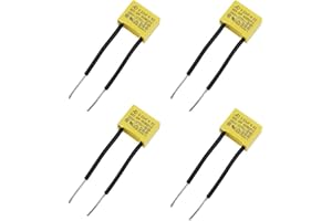 BlueXP 4 Pack LED Capacitor 0.22uf 275VAC X2 MKP Radial Polypropylene Film Safety Capacitors Removal Interference Capacitors in Differential Mode for LED Lighting Lamp