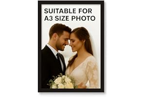 FRAMEHUT A3 Wooden Photo Frame - 297x420mm / 29.7x42cm / 11.7x16.5inch Picture Frame (Black, A3 (42x29.7) cm)
