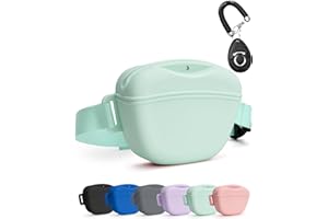 heouvo Pochette à friandises pour chien avec clicker de dressage, fermeture magnétique plus forte pour éviter les déversements, sac banane en silicone de 1,67 tasse avec ceinture pour dressage