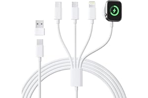 AINPOW 4 in 2 Cable Compatible for Apple Watch Charger Cable, iPhone and iWatch Charger Cable Apple iPhone Watch Charger USB C Magnetic Charging Cable for Apple Watch 9 8 7 6 SE Ultra,iPhone 15 14 13,Android