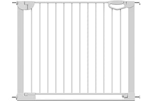 Geuther Türschutzgitter Easylock Flatstep Weiß I Treppenschutzgitter zum Klemmen oder Bohren I Breite 97-104 cm I Türschutz für Ihr Baby & Haustier I Kinderschutzgitter beidseitig öffnend