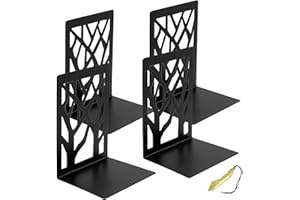 Mgood Fermalibri Per Mensole Reggilibri da Mensola Metallo Ferma Libri da Scaffale Reggi Libri per Libreria Decorativi Design Porta libro per Casa Ufficio Scrivania(2 paio Nero, 9x12x16 cm)