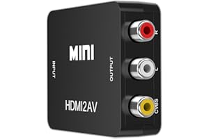 QGECEN MINI 1080P HDMI na RCA AV CVBS kompozytowy konwerter audio wideo do telewizora/PC/laptopa/Xbox/Fire TV Stick / odtwarzacza Blu-Ray DVD